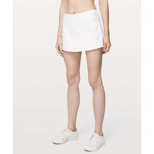 Lululemon Pace Rival Skirt Stretch 15" Sz 4 Tall White Tennis Swift Stretch